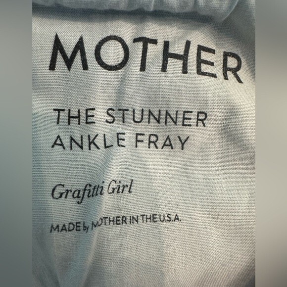 MOTHER The Stunner Fray Ankle Skinny Jeans in Graffiti Girl Lover size 26 - Picture 5 of 9
